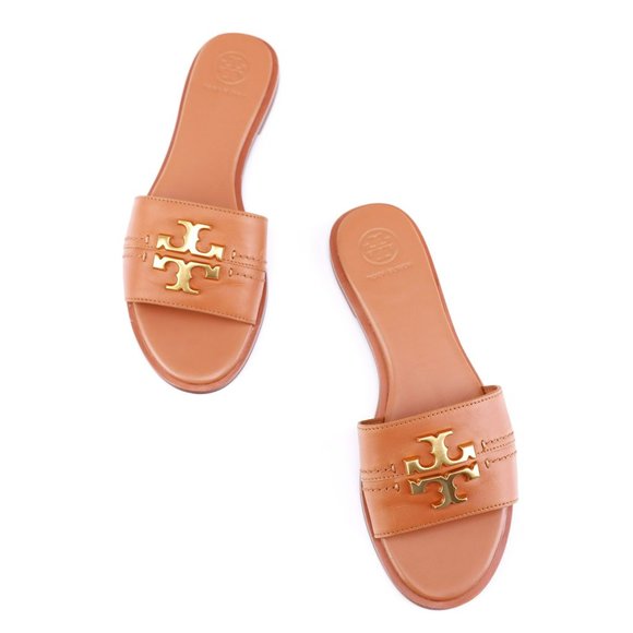 NIB Tory Burch EVERLY Slide Sandals Tan 7 - Picture 4 of 10